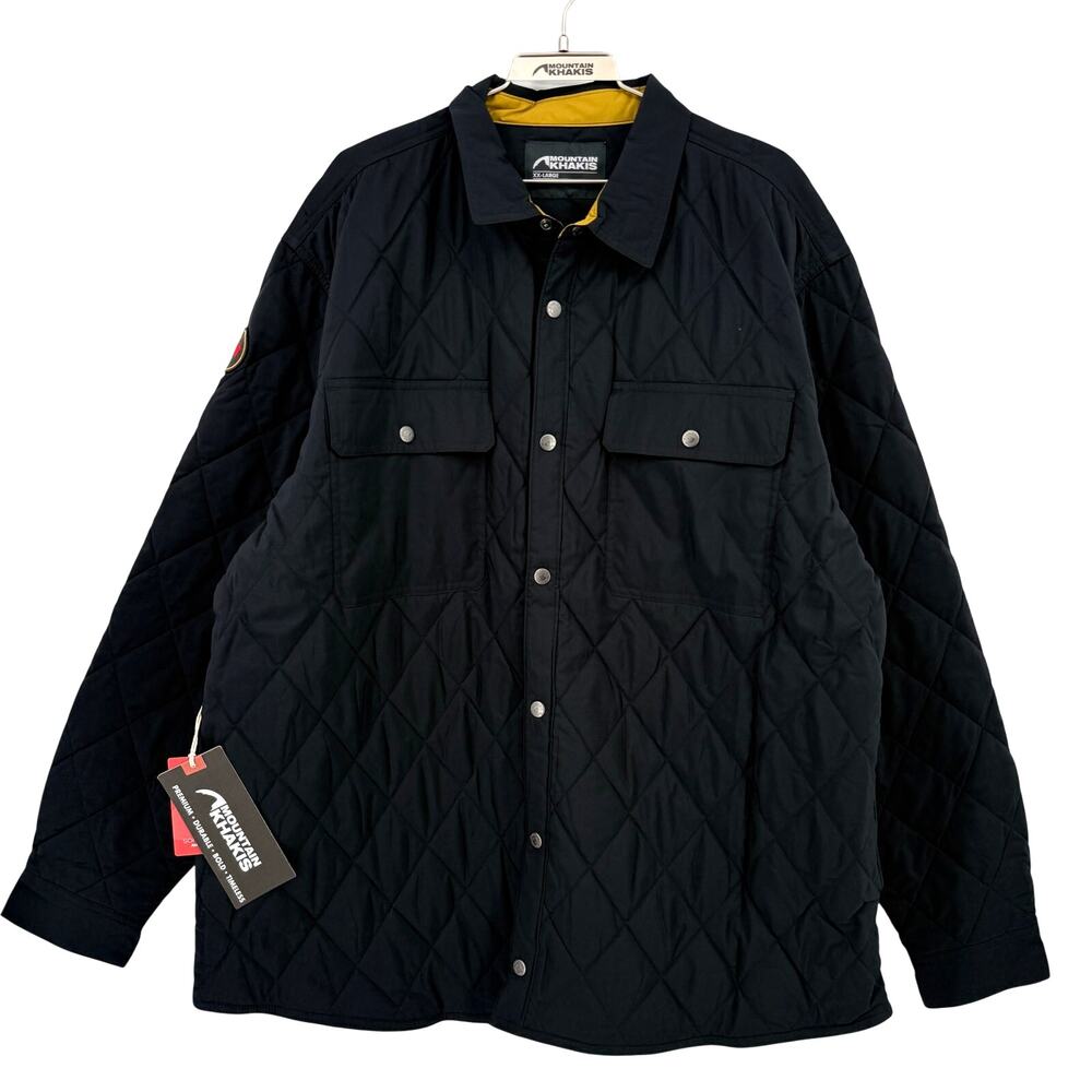Mountain Khakis Belton Quilted Snap Front Shirt Jac Jacket Mens Sz XXL Black